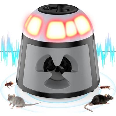 Jusch - Ultraschall-Mäuse und Ratten, Ultraschall-Mäuseabwehrmittel, 360° Anti-Mäuse mit LED-Licht,