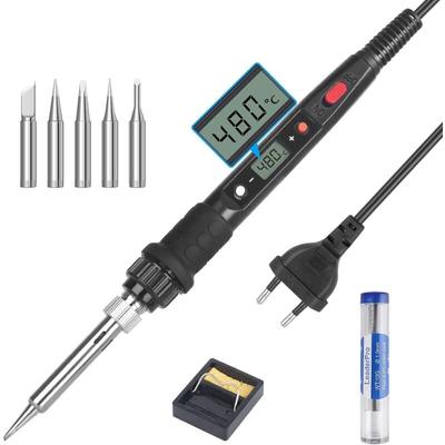 Elektrischer Lötkolben, 80 w, Lötset, einstellbare Temperatur 180 ℃ 480 ℃, sichtbar mit Image