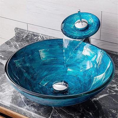 Bathroom Vessel Sink Above Counter Blue Garden Vanity Tops Pedestal Bowl Sink Bathroom Dining Room Countertop Hand Glass Wash Basin