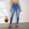 Women's Jeans Plain Full Length Blue Fall