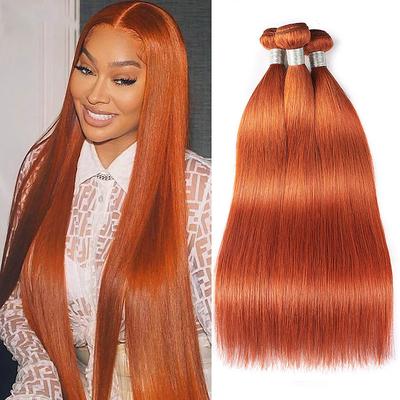 Brazilian Human hair Orange Hair Curtain 350# Straight Hair 3 Bundles Of Human Hair