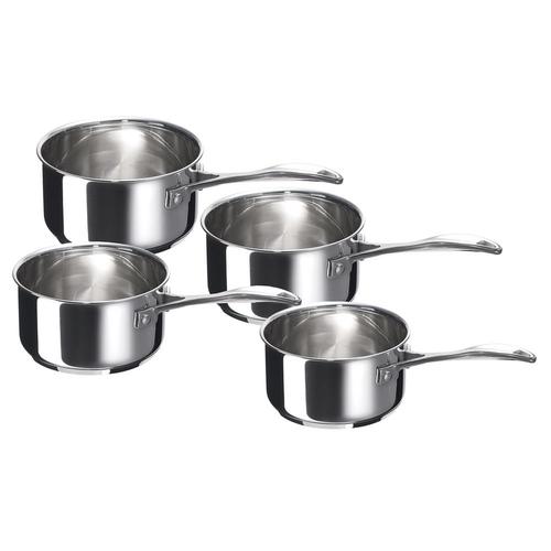 Série de 4 casseroles en inox argent