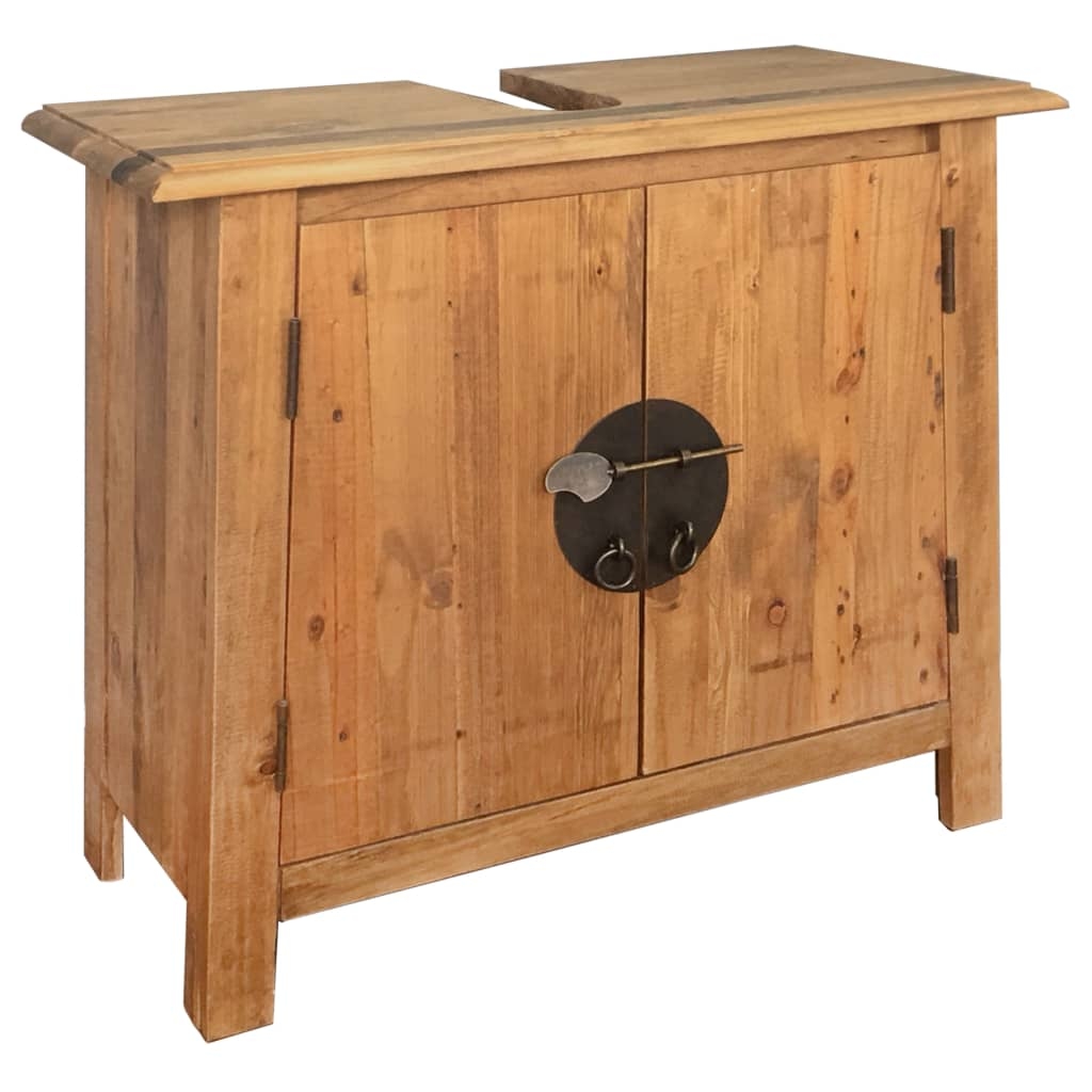 vidaXL Badezimmer-Unterschrank Massivholz Kiefer 70x32x63 cm Image