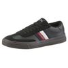 Sneaker TOMMY HILFIGER "TH CUPSET TERRACE", Herren, Gr. 41, schwarz, Leder, Veloursleder, kontrastfarbene Details, sportlich, Schuhe, Freizeitschuh, Halbschuh, Schnürschuh mit seitlichen Streifen