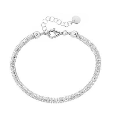 Armband SMART JEWEL "effektvolle Schlauchkette, Silber 925", silber, Armbänder, Damen, 19cm, Silber 925 (Sterlingsilber)