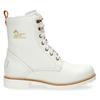 Winterboots PANAMA JACK "FARA IGLOO TRAV", Damen, Gr. 40, weiß, Nappaleder, unifarben, kontrastfarbene Details, modisch, Schuhe, Schnürboots, Winterstiefelette, Warmfutter, mit Anziehlasche