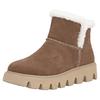 Winterboots RIEKER SPORT, Damen, Gr. 41, braun (braun, beige), Veloursleder, Textil, sportlich, Schuhe, Plateaustiefel, Schlupfschuh mit Innenreißverschluss