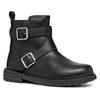 Stiefelette GEOX "J ECLAIR GIRL X", Kinder, Gr. 30, schwarz, Lederimitat, casual, Schuhe, Bikerboots, Winterstiefel, Boots mit Warmfutter