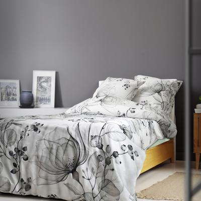 Bettwäsche FLEURESSE "Bed Art S", silber, B/L: 155cm x 200cm, , Mako-Satin, B/L: 80cm x 80cm, Mako-Satin, Obermaterial: 100% Baumwolle, Bettwäsche, Mako Satin 100% Baumwolle mit Reißverschluss Image
