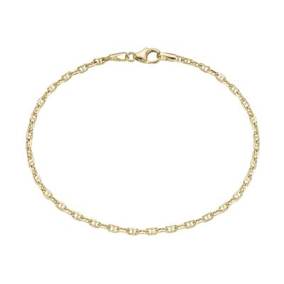 Armband LUIGI MERANO "Stegankerkette, diamantiert, Gold 585" Gr. 21, gold, Armbänder, Herren, 21cm, Gelbgold 585