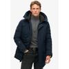 Steppjacke SUPERDRY "City Padded Parka Jacket", Herren, Gr. M, blau (eclipse navy), Web, Obermaterial: 51% Elastomultiester, 49% Polyester, unifarben, modisch, loose fit, Langarm, Jacken