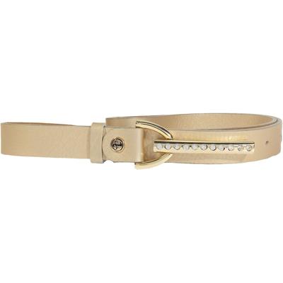Ledergürtel SILBERGIFT, Damen, Gr. 100, beige (champagner), Rindsleder, unifarben, feminin,elegant,modisch,festlich, Gürtel, Metallic-Look, mit Strass-Steinen besetzt, Logo-Pin Image