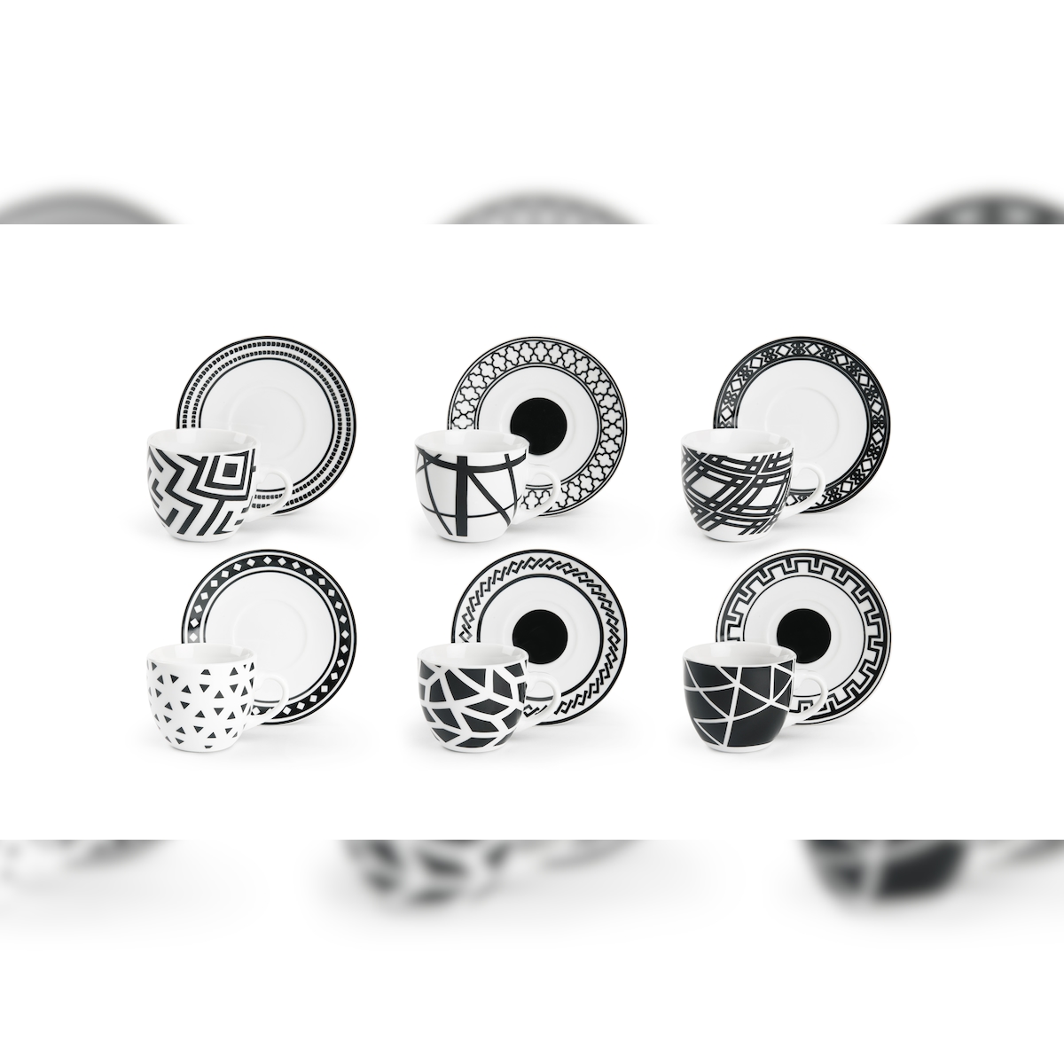 Excelsa Set Von 6 Espressotassen Mit Untertassen Emily Porzellan 6X5,5 Cm Image