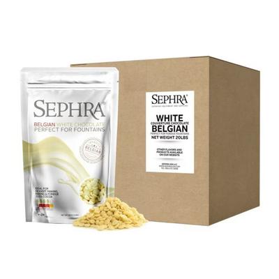 Sephra 28003 Belgian White Couverture Fondue Chocolate, Fountain Ready, (10) 2 lb Bags