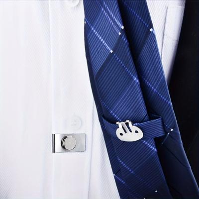 TEMU Seamless Magnetic Tie Clip - Anti-wrinkle, Suitable For Suit, Stainless Steel, Invisible Design