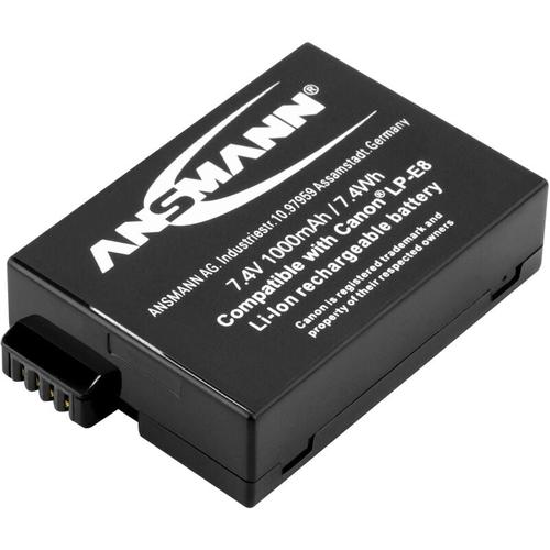 Li-Ion Akku A-Can lp E8 7,4V Typ 1000 mAh, für Digitalkamera, Canon uvm. - Ansmann