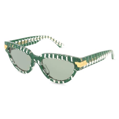 Bottega Veneta BV1035S Damen-Sonnenbrille Vollrand Cateye Recycled Acetat-Gestell, grün