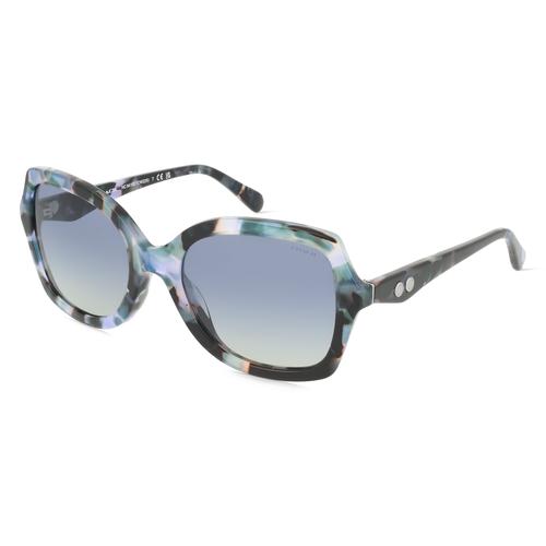 Coach HC8410U Damen-Sonnenbrille Vollrand Butterfly Acetat-Gestell, blau