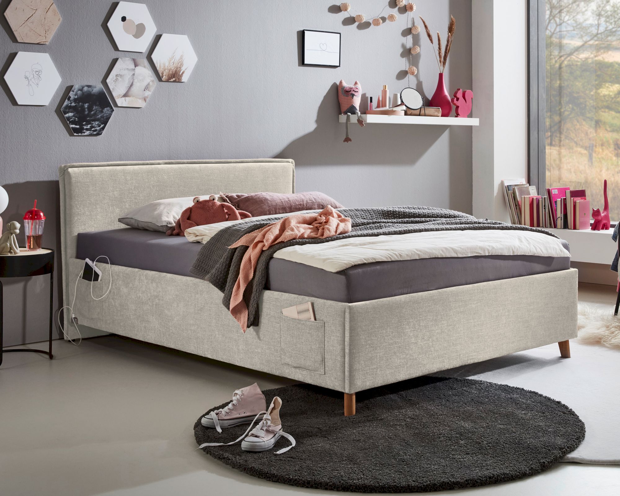 meise.möbel »Fun I« Jugendbett 90x200 cm / grau / ohne Rückenteil / ohne Bettkasten / ohne Matratze