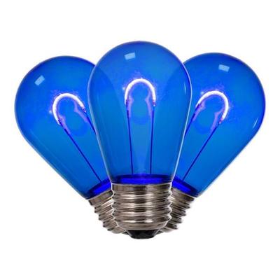 Vickerman 774533 - 6 watt 120 volt S14 Medium Screw Base Blue Replacement Light Bulb (10 Pack) Christmas Light Bulbs (XS14TU02-10)