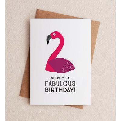 1-800-Flowers Everyday Gift Delivery Fabulous Flamingo Birthday Greeting Card