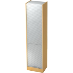 Hammerbacher Rollladenschrank Solid 5OH BxTxH 50x40x200,4cm Griff CE Buche/Silber Image