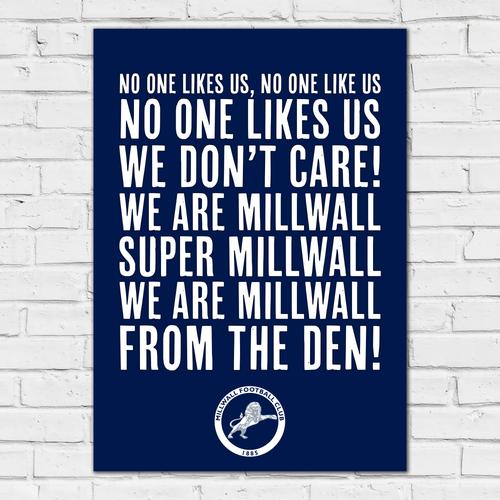 Millwall Song Druck - ungerahmt A3