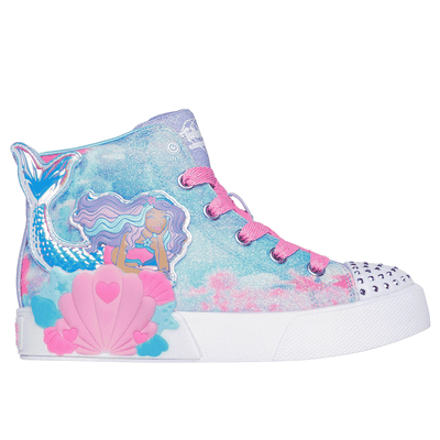 Skechers Girl's Twinkle Toes: Seashell Magic - Mermaid Sea Sneaker | Size 3.0 | Blue | Synthetic/Textile