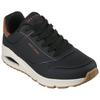 Sneaker SKECHERS "UNO-SUITED ON AIR", Herren, Gr. 42, braun (schwarz, braun), Lederimitat, Veloursleder, sportlich, Schuhe, Freizeitschuh, Halbschuh, Schnürschuh mit modischer Keilsohle