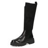 Winterstiefel CAPRICE, Damen, Gr. 39, Normalschaft, schwarz, Leder, Textil, unifarben, Veloursleder, klassisch, Schuhe, Blockabsatz, Stiefel, Langschaftstiefel in bequemer Weite