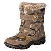Winterstiefel MUSTANG SHOES, Kinder, Gr. 38, grau (taupe kombi), Textil, Lederimitat, modisch, Schuhe, Winterstiefel, Klettstiefel in bequemer Weite