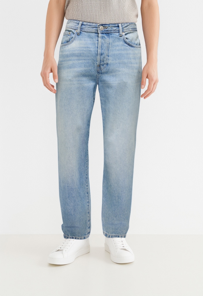 Loose-fit-Jeans ONLY & SONS "ONSFADE LOOSE WB 6778 A14 DNM NOOS", Herren, Gr. 36, Länge 32, blau (light blau denim), Denim/Jeans, Obermaterial: 100% Baumwolle, clean, loose fit, Jeans