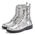 Stiefelette LASCANA, Damen, Gr. 42, silber (silberfarben), Obermaterial: 100% Lederimitat. Futter: 100% Textilmaterial. Decksohle: 100% Textilmaterial. Laufsohle: 100% Synthetik, unifarben, metallic, casual, Schuhe, im angesagten Metallic-Look,...