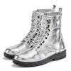 Stiefelette LASCANA, Damen, Gr. 43, silber (silberfarben), Obermaterial: 100% Lederimitat. Futter: 100% Textilmaterial. Decksohle: 100% Textilmaterial. Laufsohle: 100% Synthetik, unifarben, metallic, casual, Schuhe, im angesagten Metallic-Look,...