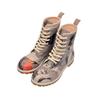 Schnürboots DOGO "Boots Go Back To Being Yourself Damen Boots / Female", Damen, Gr. 36, Normalschaft, grau, Lederimitat, Schuhe, Vegan