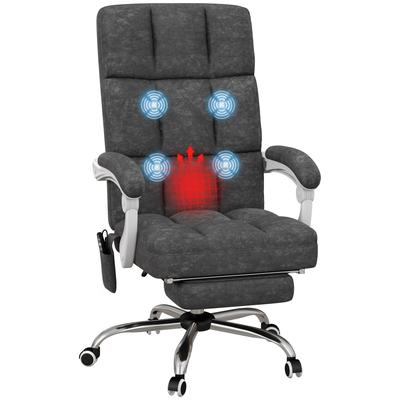 TEMU Massage Office Chair, Ergonomic Desk Chair, Comfy Work Study Chair With Heat, Padded Seat, 135 Reclining Back And Footrest For Home Office