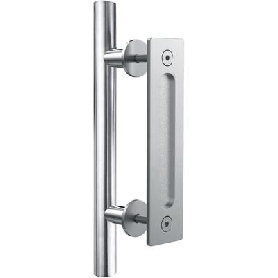Schiebetürgriff, Türgriff aus Edelstahl, doppelseitiger Griff, silberfarben, 24 cm Image