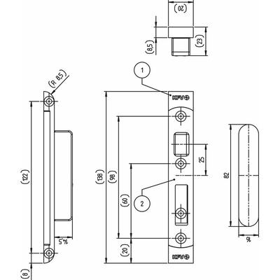 KFV Schließteil f. Bolzen-Schwenkhaken zu AS 2600 Falzluft 4 mm, verzinkt silber Image