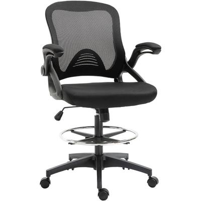 Vinsetto - Mesh Zeichenstuhl, Ergonomischer Bürostuhl mit Rollen, 106-126 cm Höhenverstellbarer Image