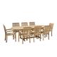 Set da esterno con tavolo allungabile in teak per 8/10 persone