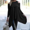Damen Minikleid strickkleid Modern Reifen Outdoor winterkleider damen Urlaub Regular Fit Einfarbig Langarm Bateau Schulterfrei Schwarz Weiß Blau Grau Sommer Frühling