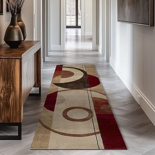 Vintage Boho Shaggy Flur Läufer Teppich weich, rutschfeste waschbare Eingangsmatte, Bauernhaus Küche, Badezimmer, Schlafzimmer Bereich Teppich Image