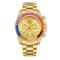 Onola Luxus Iced Uhren Männer Automatik Datum Multifunktions Stahl Uhren Mode Regenbogen Diamant Quarz Armbanduhr