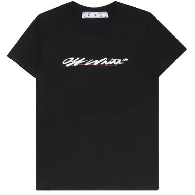 Off-White New Script Logo Casual Fit Schwarzes T-Shirt Image