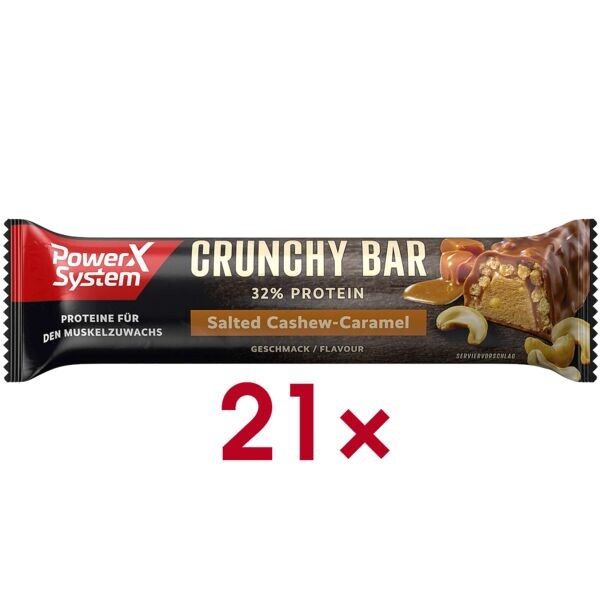 PowerX System 21er-Pack Proteinriegel »Power System Crunchy Bar Salted Cashew-Caramel« Image