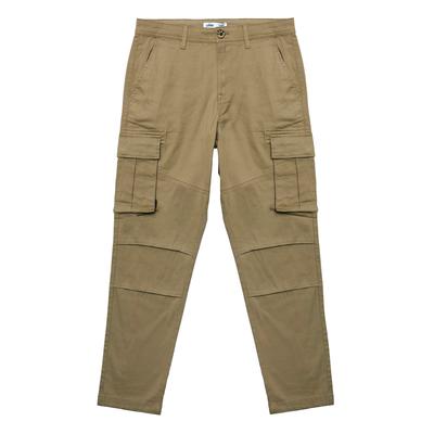 Trousers Ralston Stretch Cotton Twill Multi-Pocket Cargo Trousers In Chinchilla Stone / XL - Tokyo Laundry
