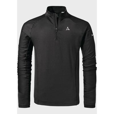 Funktionsshirt SCHÖFFEL "Hiking Longsleeve Style Cascata MNS", Herren, Gr. 48, schwarz (9990, schwarz), Oberstoff: 94% Polyester, 6% Elasthan, sportlich, V-Ausschnitt, Langarm, Shirts Image