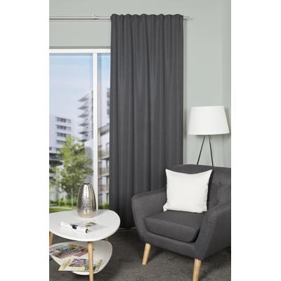 Gardine HOME WOHNIDEEN "OXFORD", grau (anthrazit), B:135cm H:225cm, Voile, Obermaterial: 100% Polyester, Gardinen, blickdicht Image