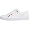 Sneaker TOMMY HILFIGER "TOMMY HIFLIGER SIGNATURE SNEAKER", Damen, Gr. 42, weiß, Leder, Lederimitat, sportlich, Schuhe Halbschuh Skaterschuh, mit bunter Paspellierung, Freizeitschuh, Halbschuh, Schnürschuh