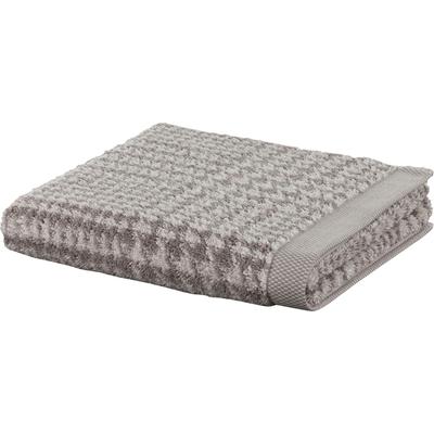 Handtuch MÖVE "Brooklyn Glencheck", weiß (cashmere), B:50cm L:100cm, Walkfrottier, Obermaterial: 85% Baumwolle, 10% Viskose, 5% Leinen, Handtücher (Packung), Made in Germany Image